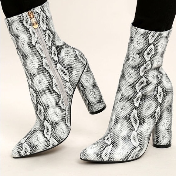 Cape Robbin Shoes - Cape Robbin Boas Snake Print Ankle Boots